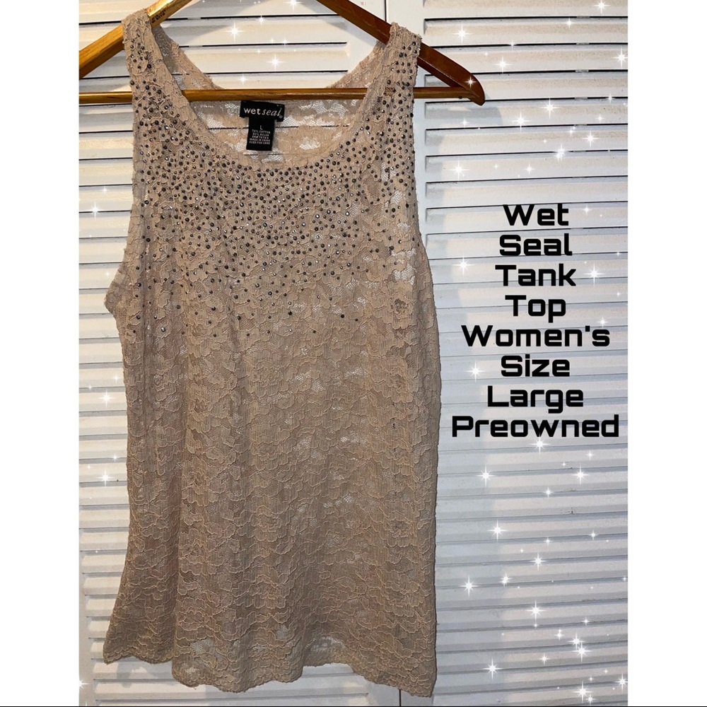 Wet Seal Laced Tank Top Size Large Women’s Tan